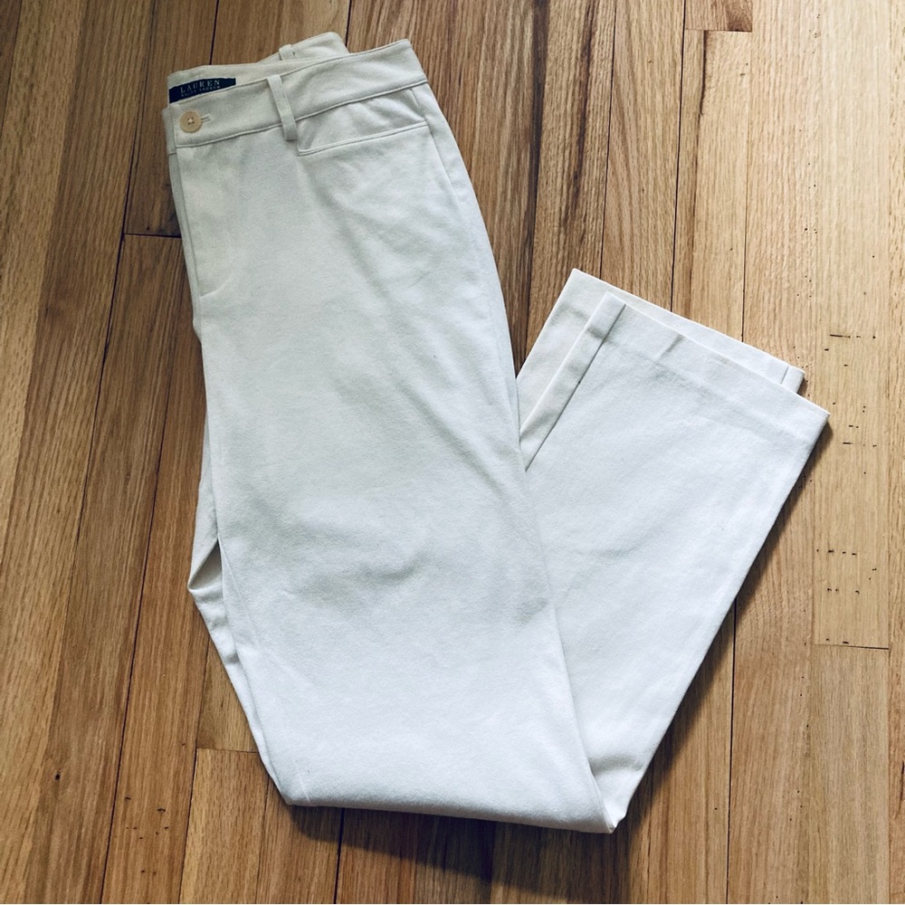 NWOT Lauren by Ralph Lauren winter  white brushed denim pant. Size 6